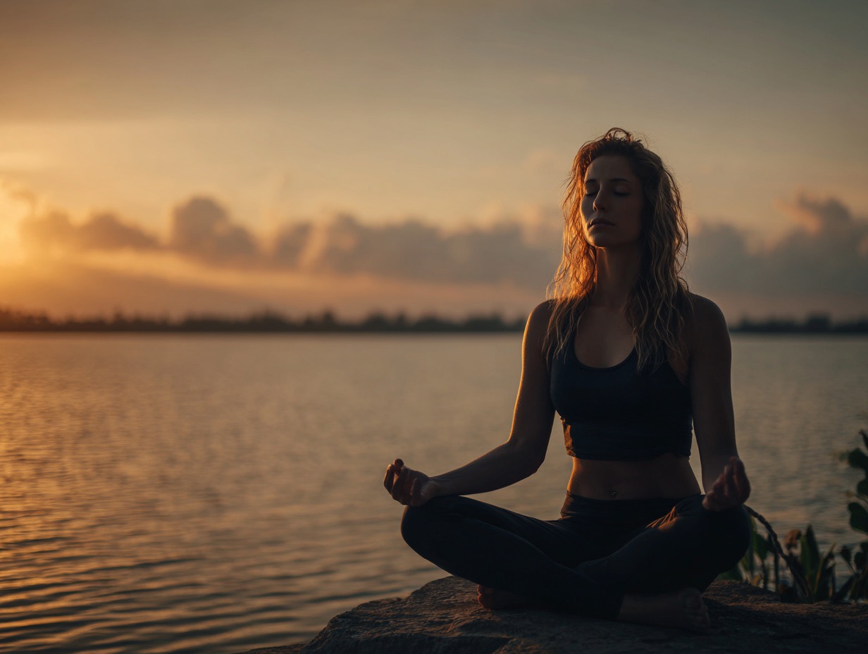 Meditacia pri vode zena